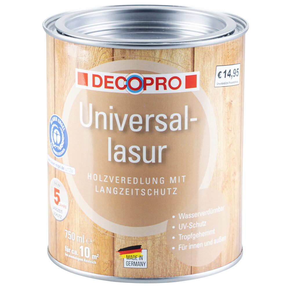 DECOPRO Universal-Lasur seidengl&auml;nzend in nussbaum f&uuml;r innen und au&szlig;en
