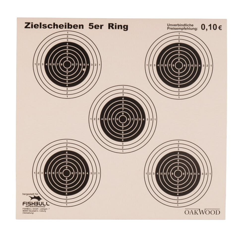 Kugelfang-Zielscheiben 14 x 14 cm 5er Ring 50 St&uuml;ck