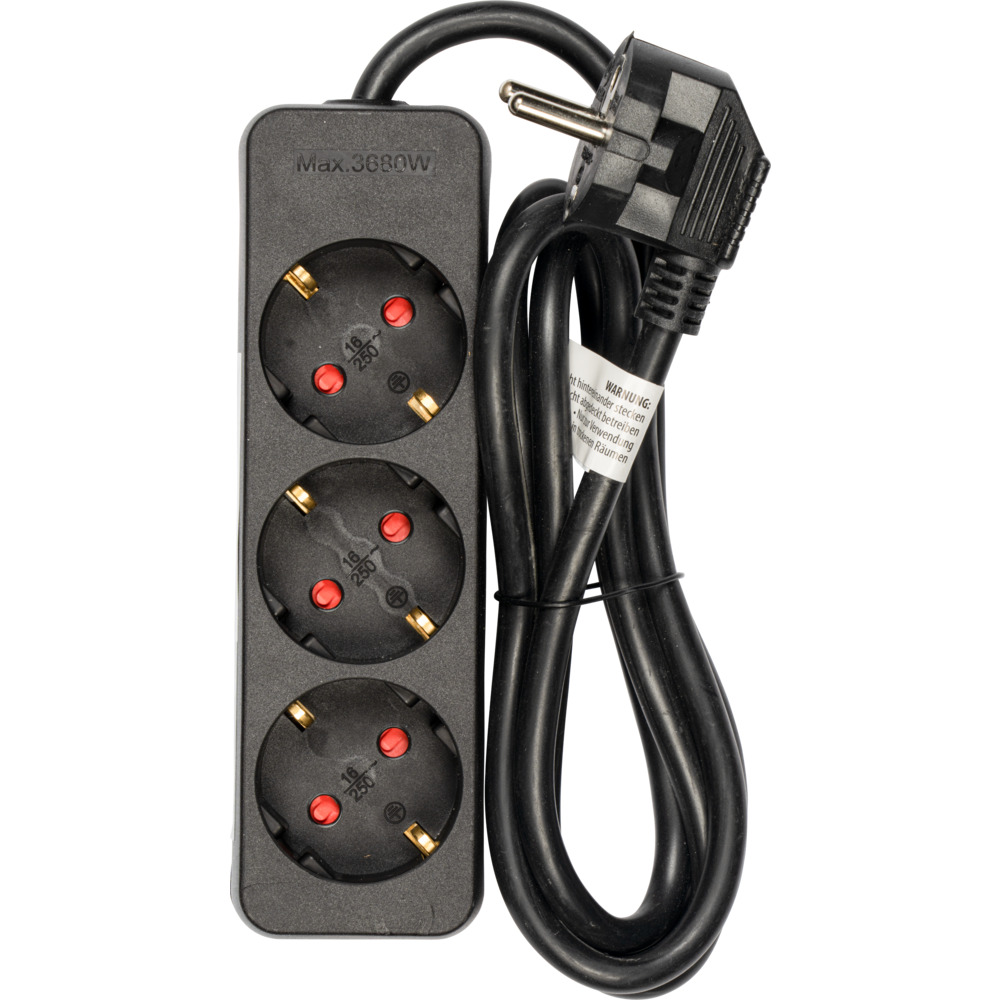 Steckdosenleiste 1,4 m 3-fach in schwarz image number 2