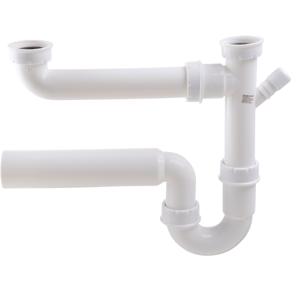 R&ouml;hren-Siphon 1&frac12;" mit 50 mm &Oslash; und 1x Ger&auml;teanschluss &frac34; Zoll