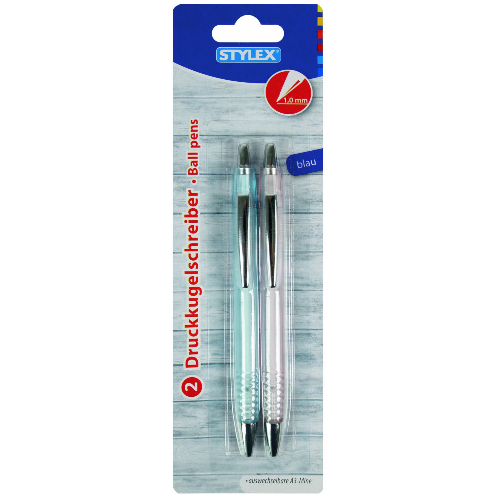 Kugelschreiber 2 St&uuml;ck blauschreibend, farblich sortiert image number 2