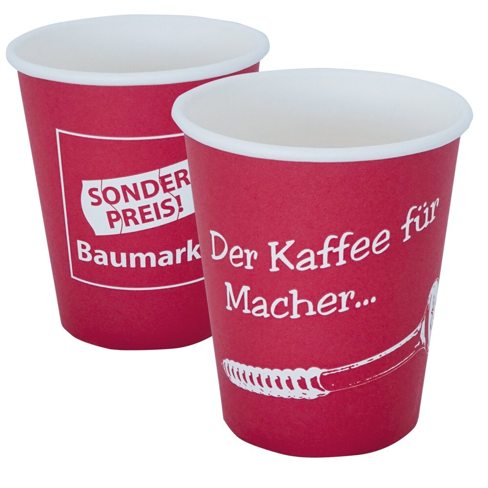 Sonderpreis Baumarkt Pappbecher 200 cl 50 St&uuml;ck mit Logo