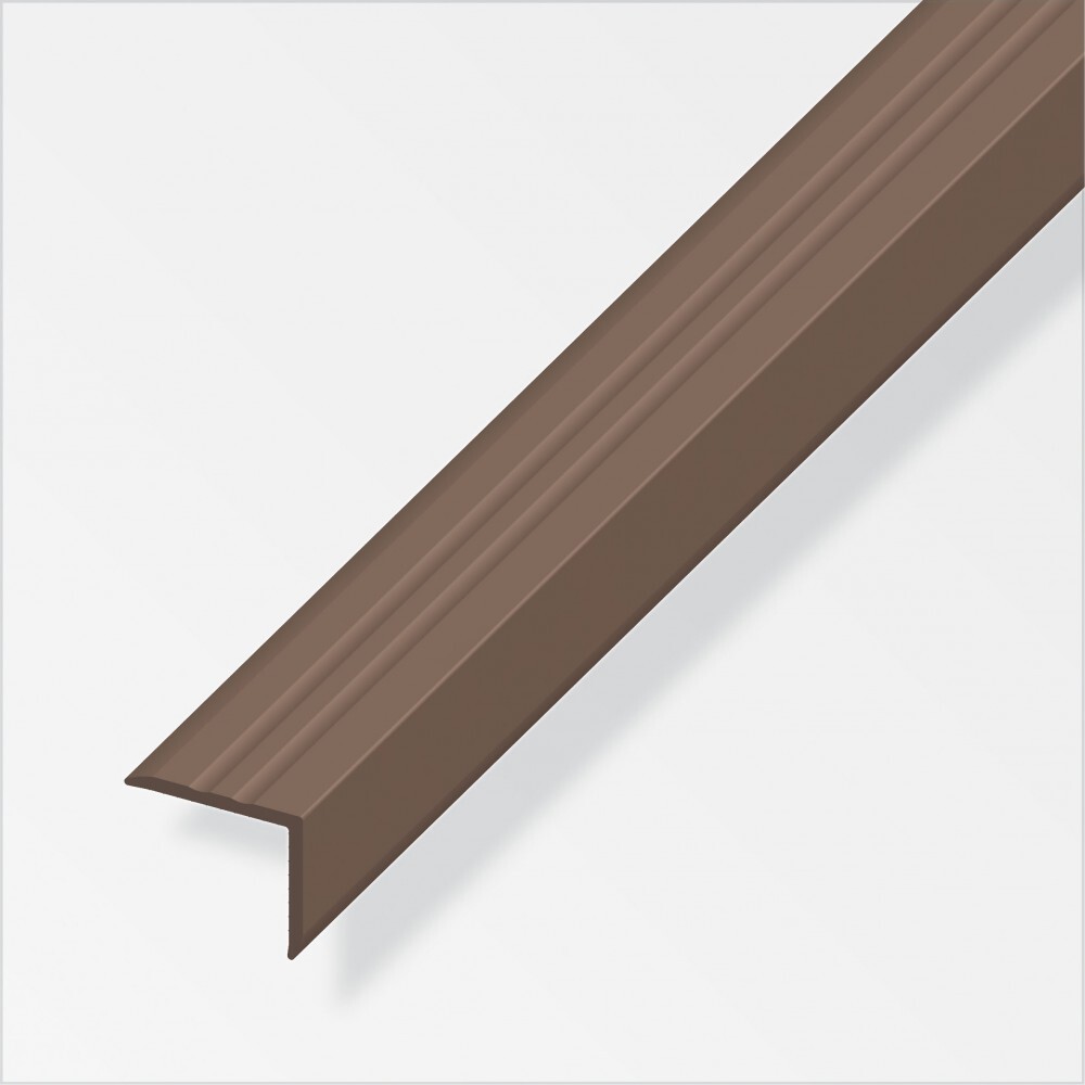 Treppen-Profil schmal 100 x 2,5 x 2,1 cm aus Hart-PVC braun