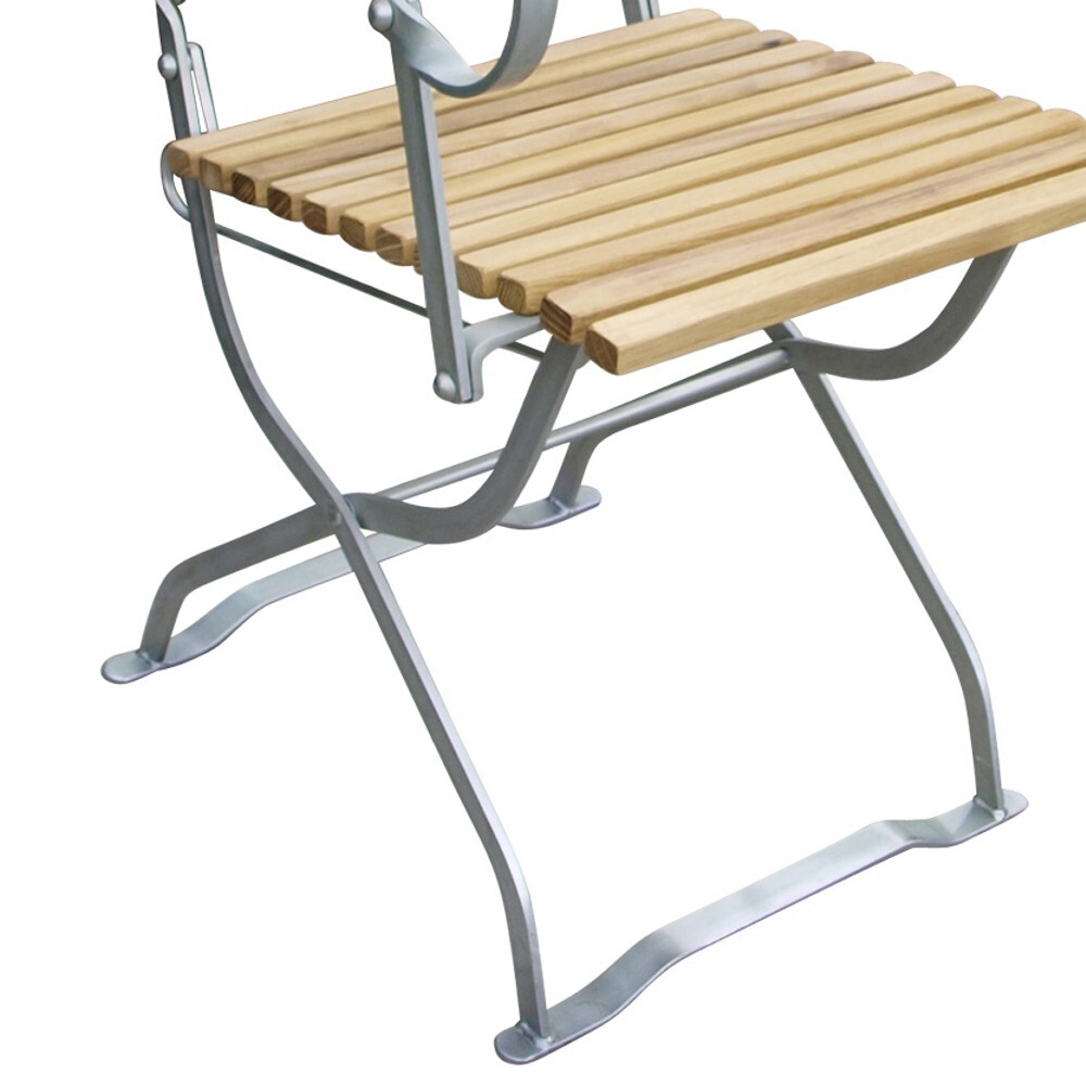 Klappsessel Passau Robinie mit Armlehnen Flachstahl verzinkt pulverbeschichtet image number 2