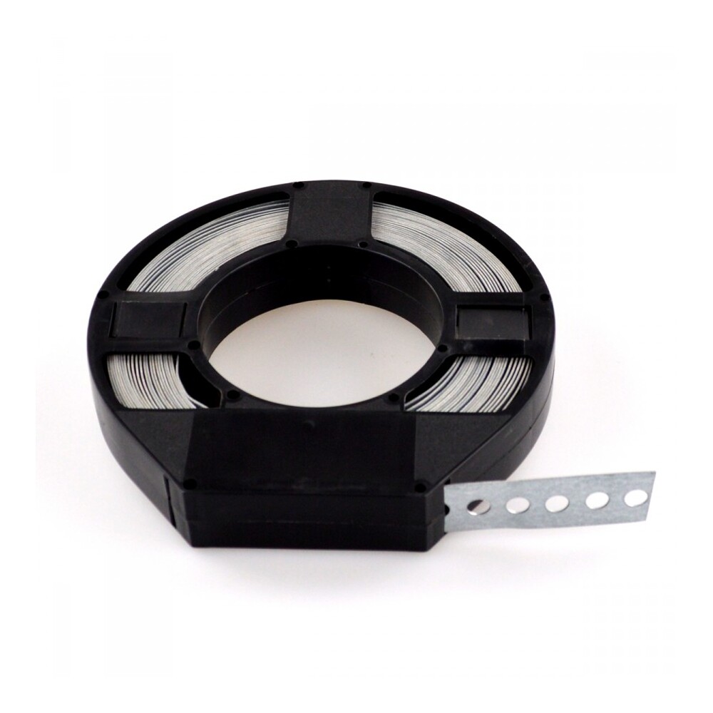 Lochband 10m 25x0,75mm Stahl verzinkt Abrollbox Montageband Montagelochband