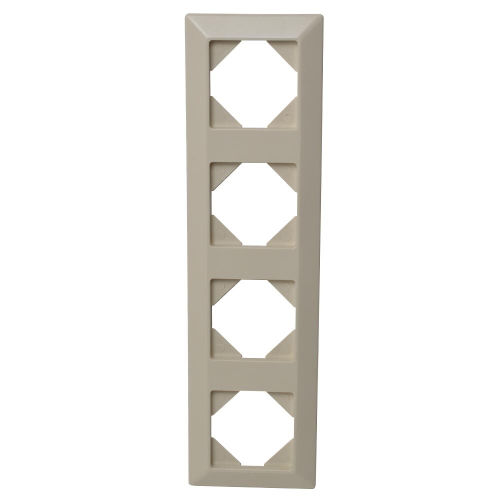 Rahmen 4-fach Standard Quadro Kunststoff cremewei&szlig;