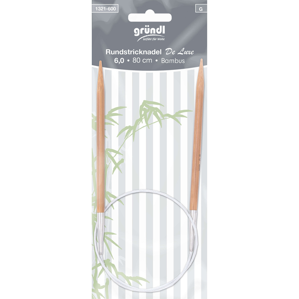 Rundstricknadeln Bambus Delux 6 mm 80 cm