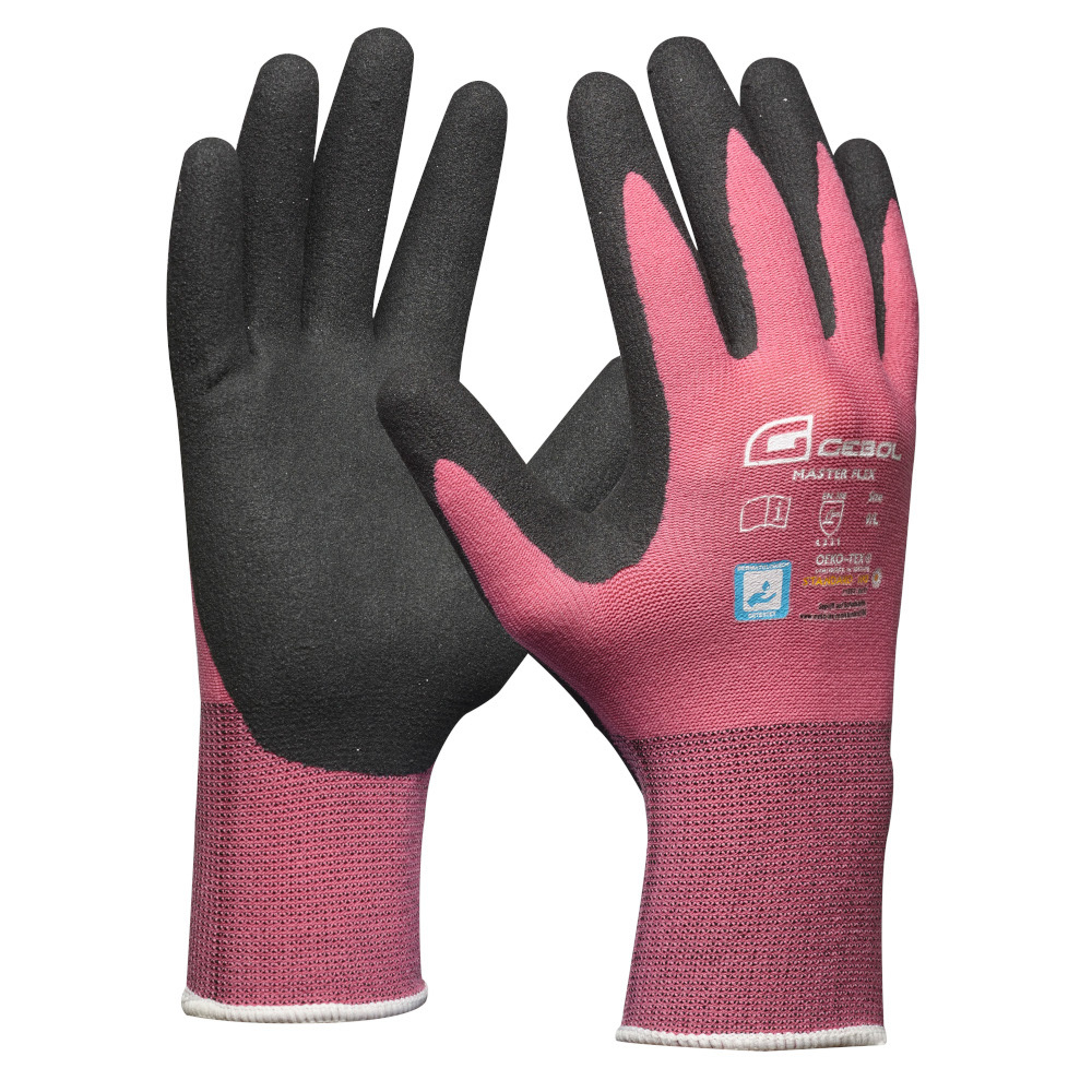 Arbeitshandschuhe Gr&ouml;&szlig;e 6 pink aus Nylon, beschichtet