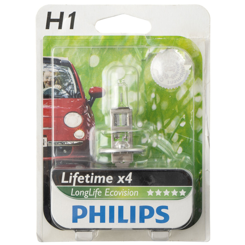 Philips Scheinwerferlampe LongLife Ecovision H1, 12V, 55W