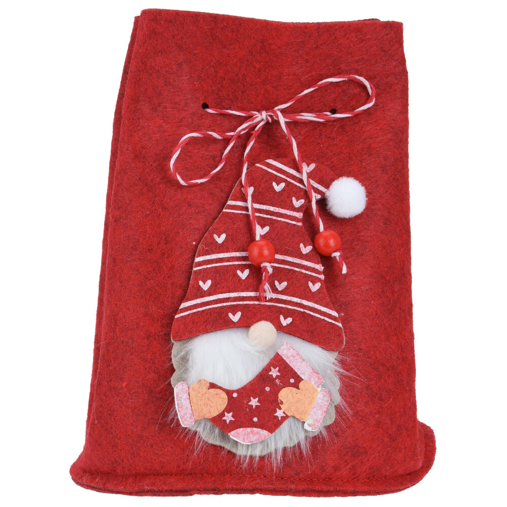 Geschenktasche aus Filz in verschiedenen Farben mit Wichtel-Aufdruck