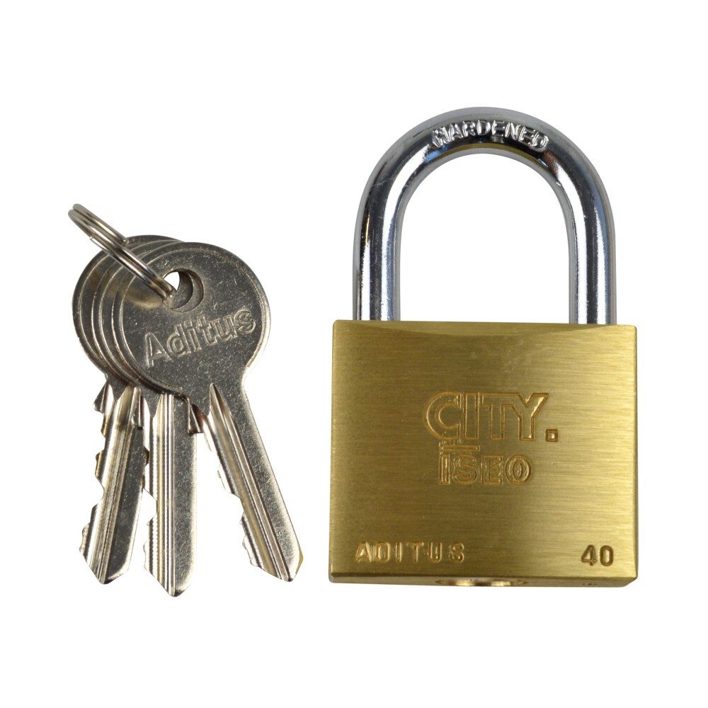 Vorhangschloss Gera 39 MS 40 mm mit 3 Schl&uuml;sseln