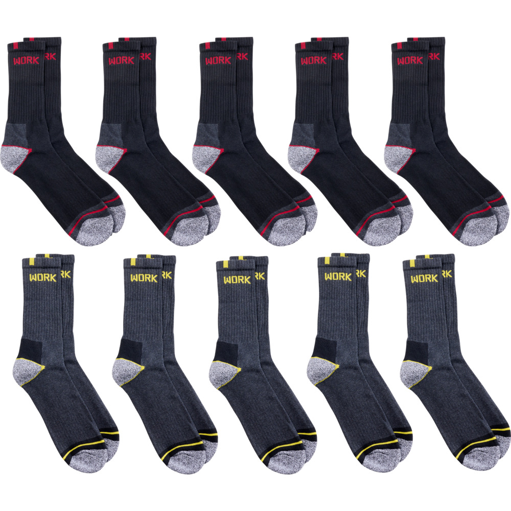 Arbeitssocken 10er Pack, Gr&ouml;&szlig;e 39-42, sortiert
