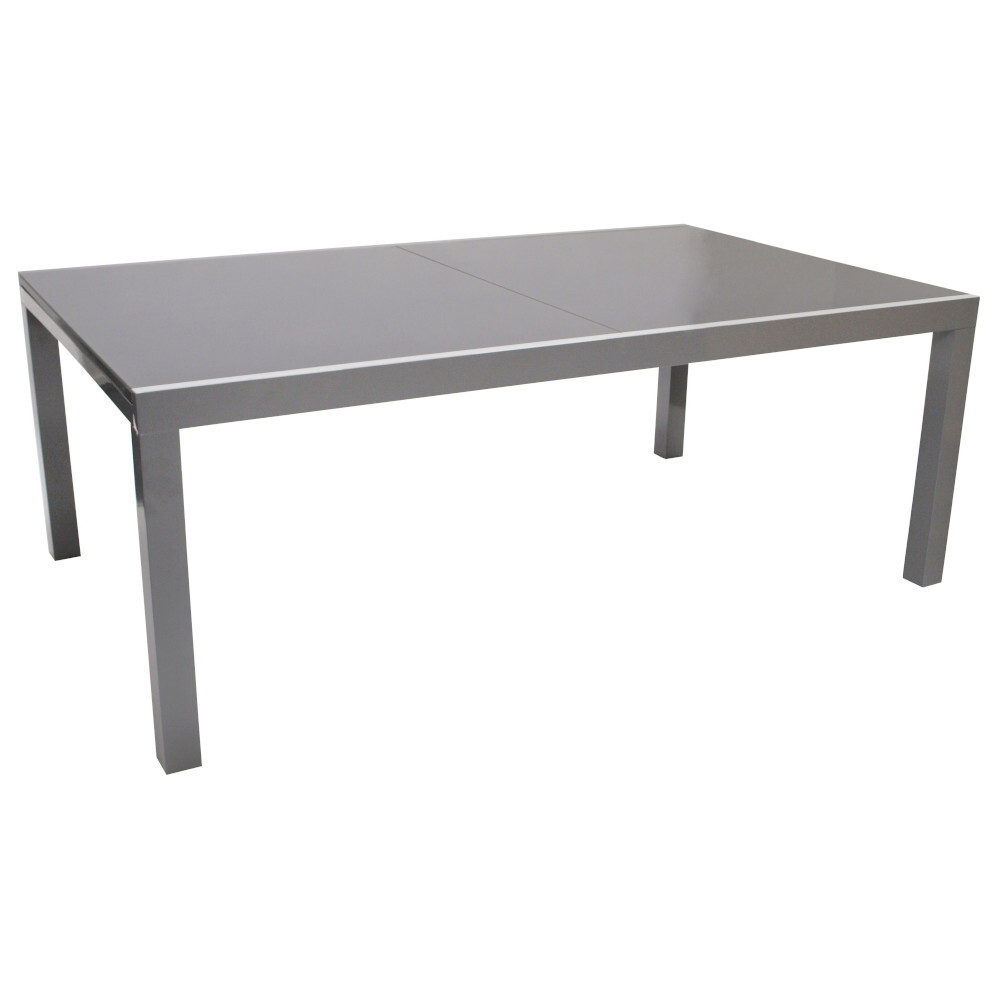 Gartentisch ausziehbar, 180/240 x 100 x 75 cm, Aluminium, Silbergrau