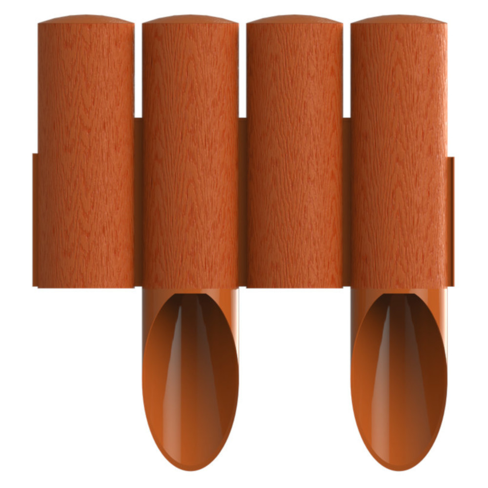 Rasenkante Palisade 8 St&uuml;ck 2,3 m in Ziegelsteinrot