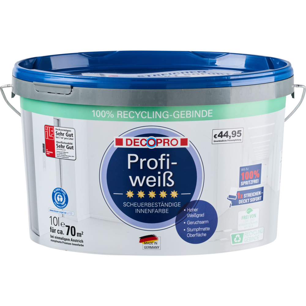 DECOPRO Profiwei&szlig; 10 Liter matt hochdeckend