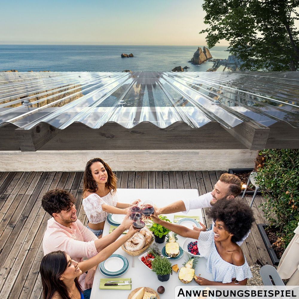 PC Wellplatte Sinus 76/18 Klar 2000 x 900 x 0,65 mm image number 2