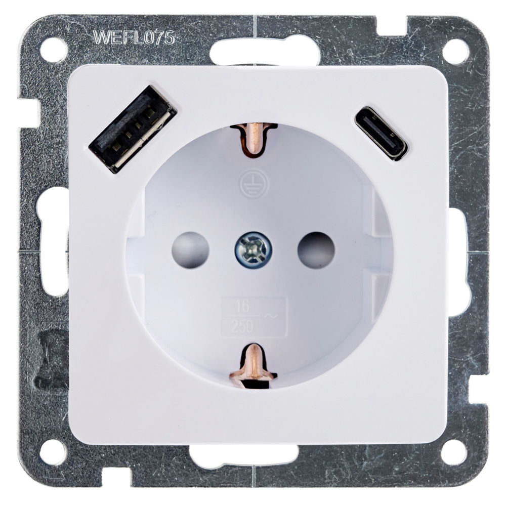 Steckdose Monaco mit USB-A+C-Anschluss image number 1