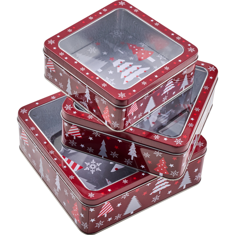 Geb&auml;ckdose 3er-Set eckig, 2-fach sortiert image number 4