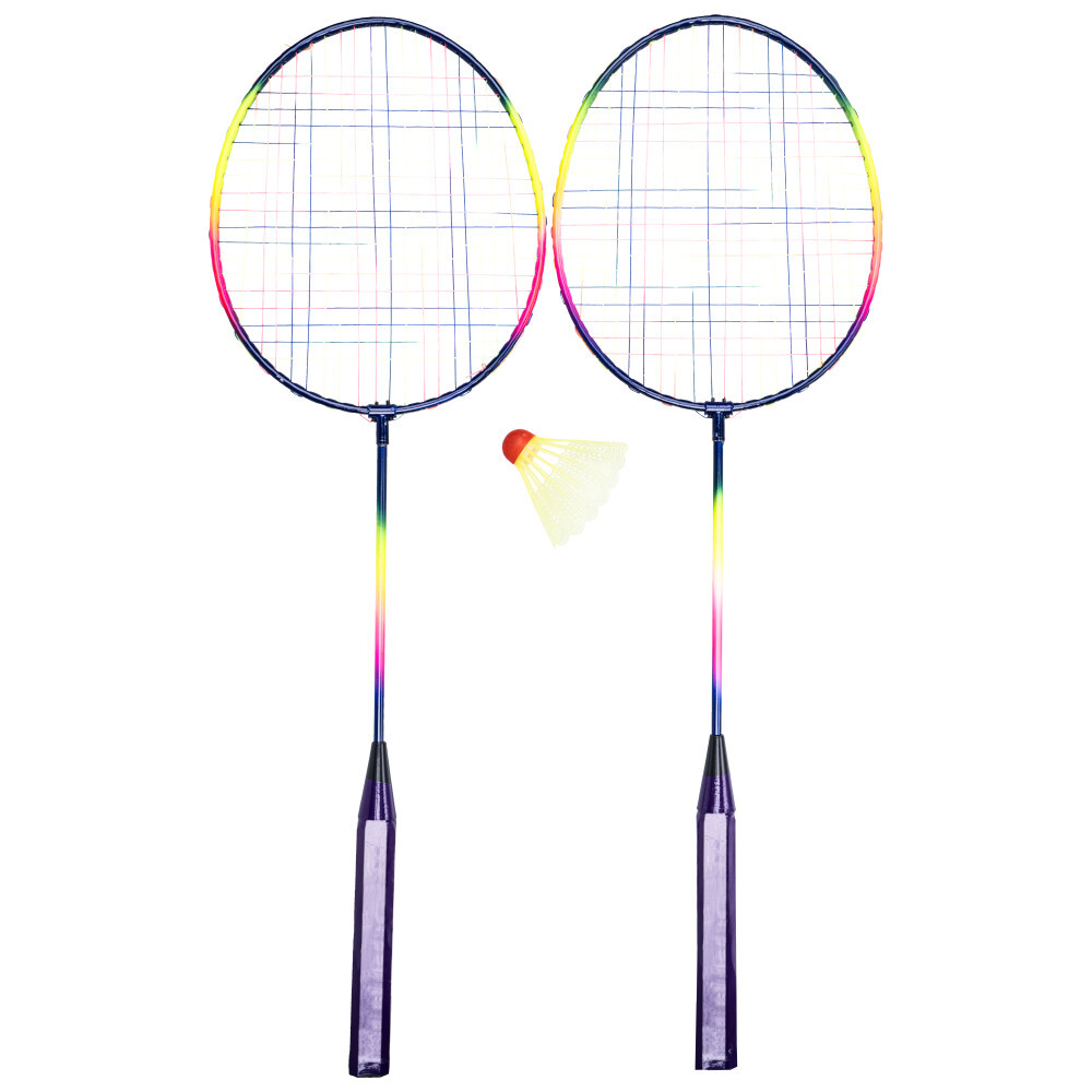 Federballspiel in Lila, 2 Schl&auml;ger und ein Shuttle