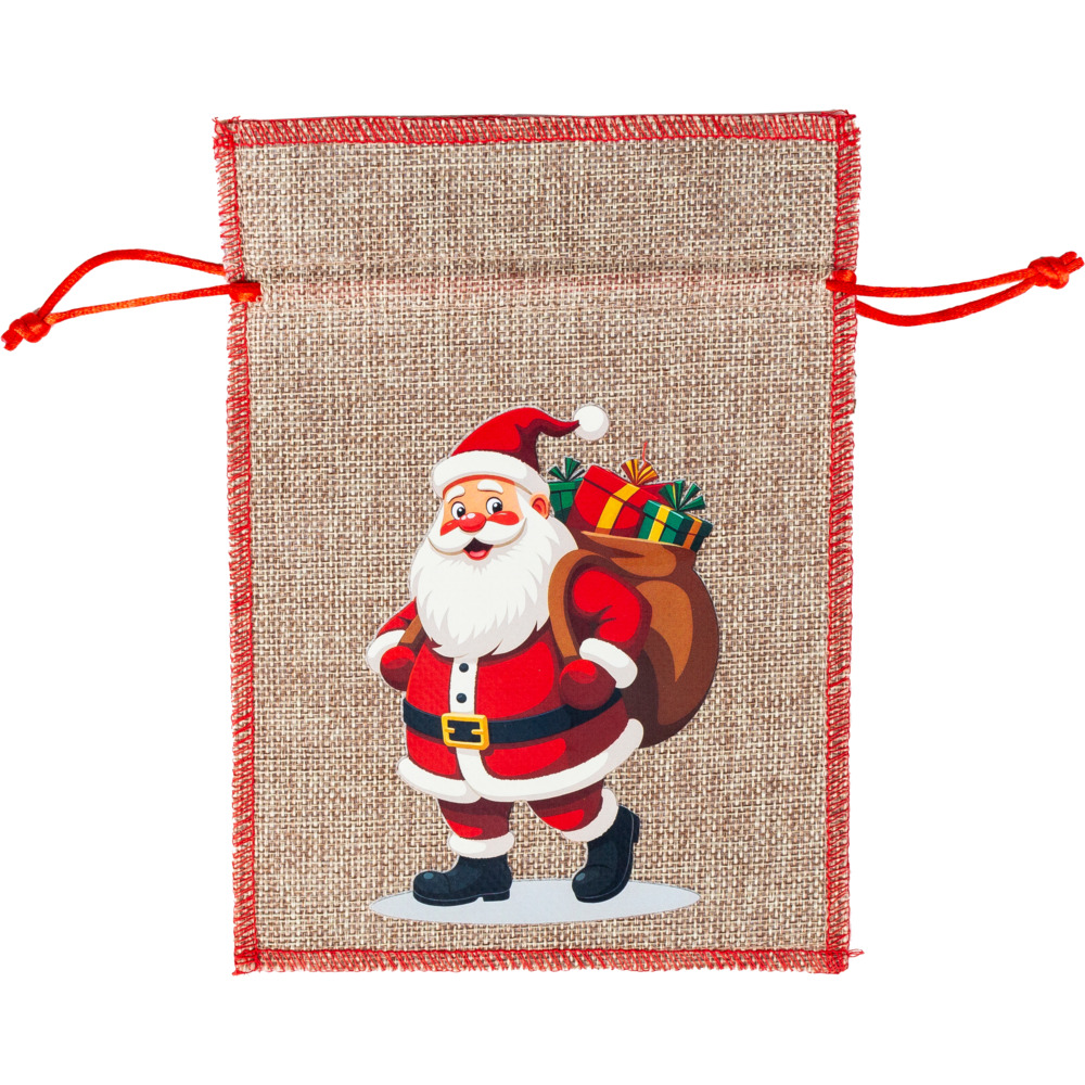 Jute-Geschenksack mit Zugkordel - 2 Motive sortiert 15x21cm image number 1