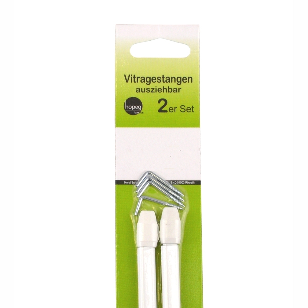 Vitragestangen ausziehbar 2 St&uuml;ck 40 &ndash; 60 cm