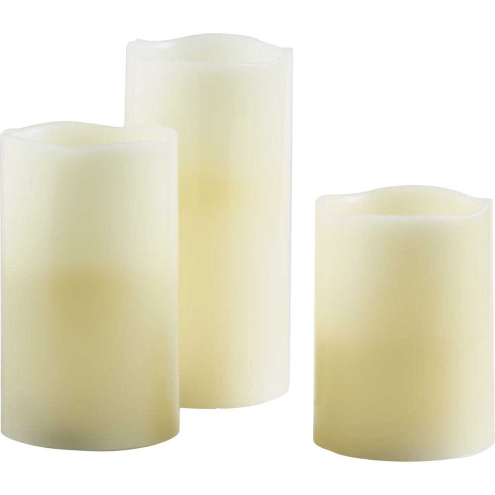 LED-Echtwachskerzen-Set 3-teilig wei&szlig; mit Farbwechsel image number 1