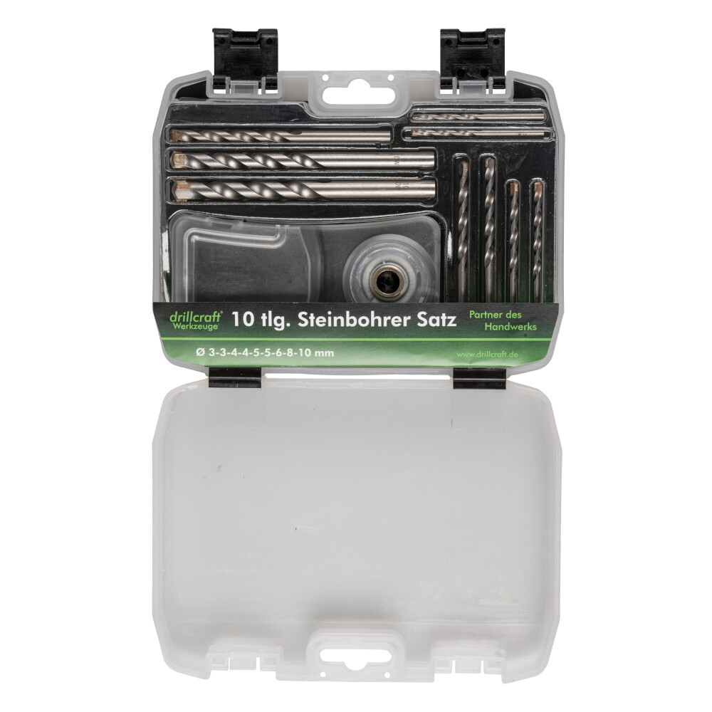 Steinbohrersatz 10-teilig, 3-10 mm, mit Bohrstaubf&auml;nger image number 2