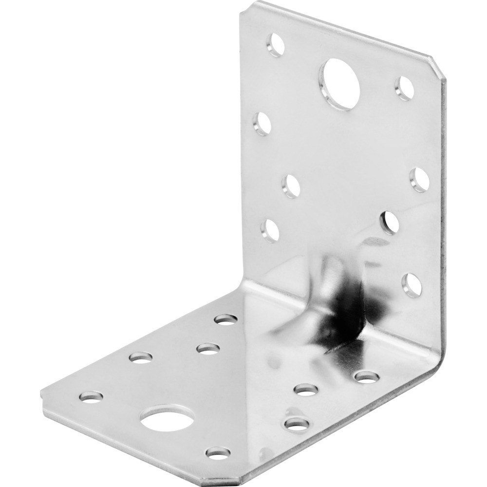 Lochplattenwinkel 70 x 70 x 55 mm aus Edelstahl mit Steg