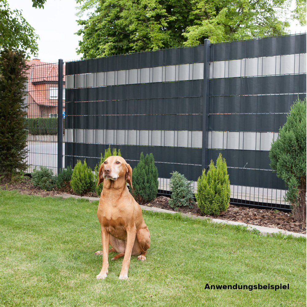 Zaun Sichtschutz und Windschutz A1-Blickdicht auf Rolle 19 cm Breit gr&uuml;n 3 St&uuml;ck image number 4