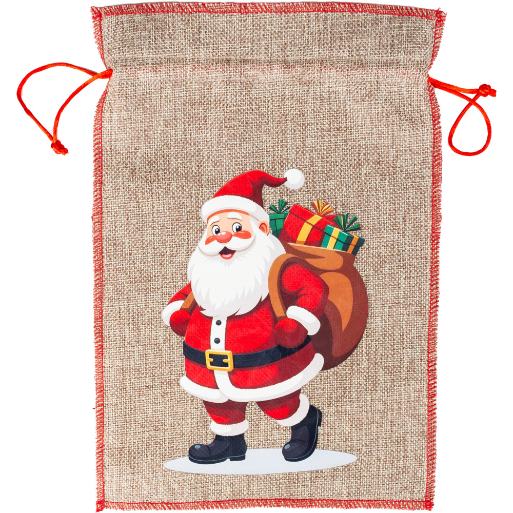 Jute-Geschenksack mit Zugkordel - 2 Motive sortiert 20x30cm image number 2