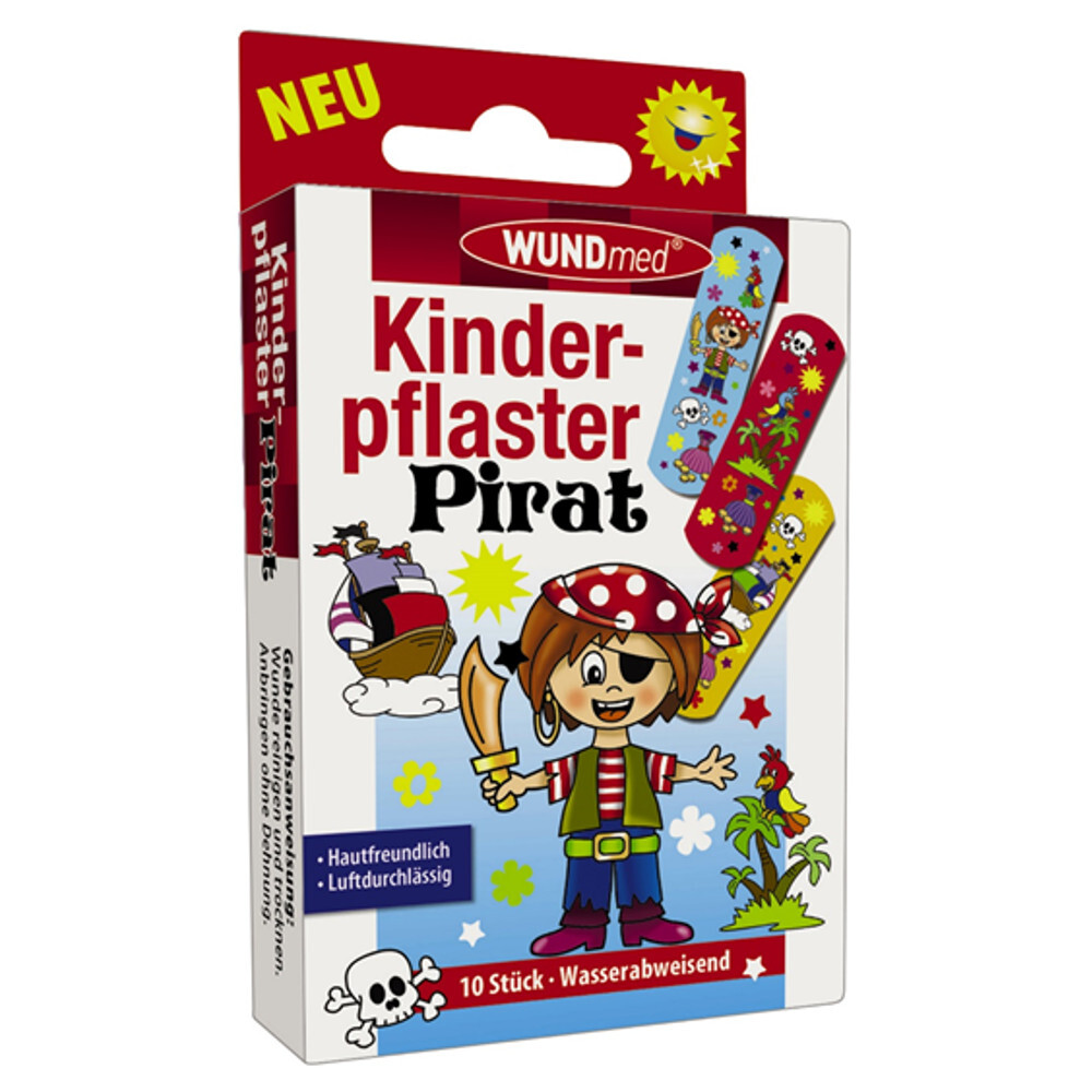 Kinderpflaster 10 St&uuml;ck Pirat wasserabweisend