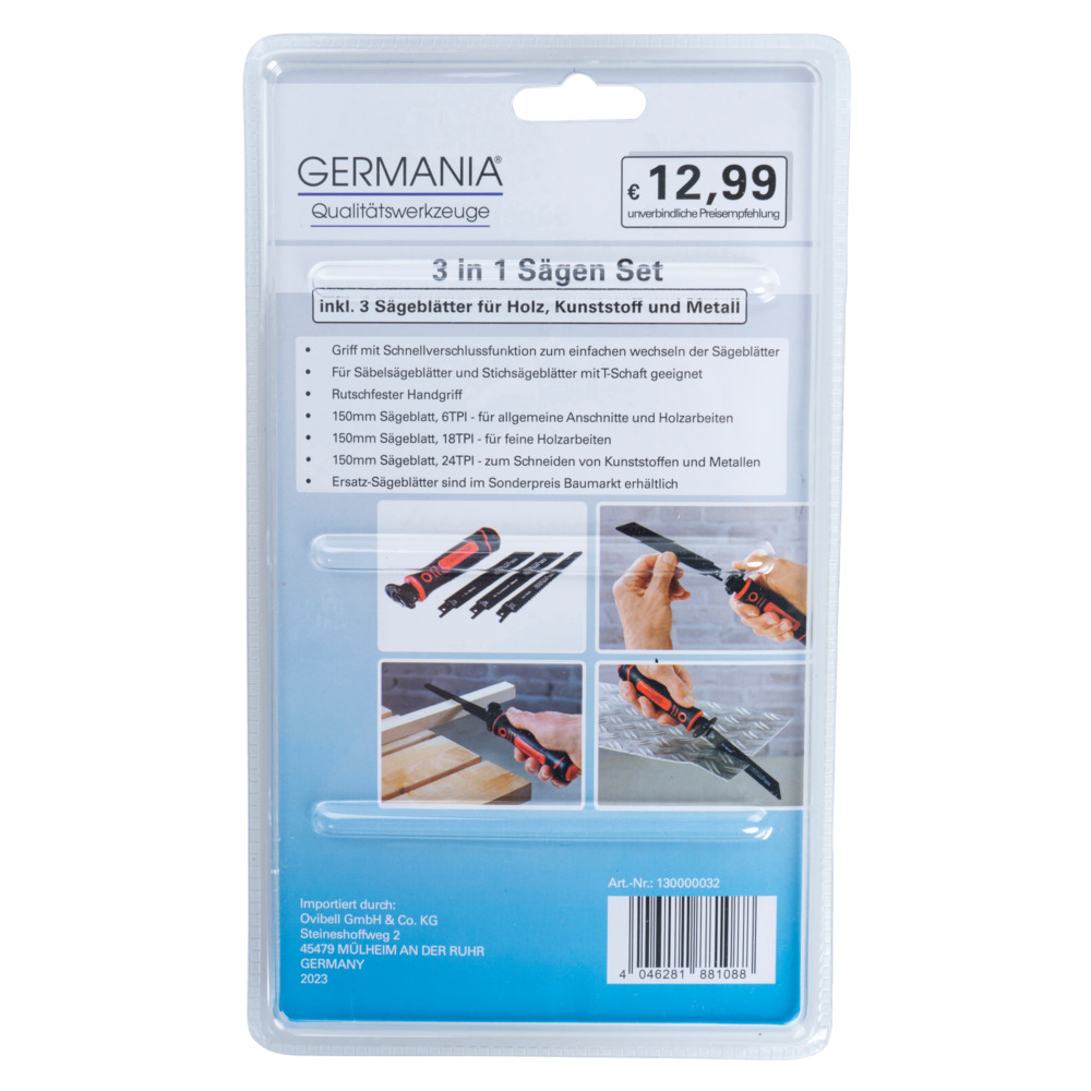 GERMANIA&reg; Hands&auml;ge mit drei S&auml;gebl&auml;ttern image number 5