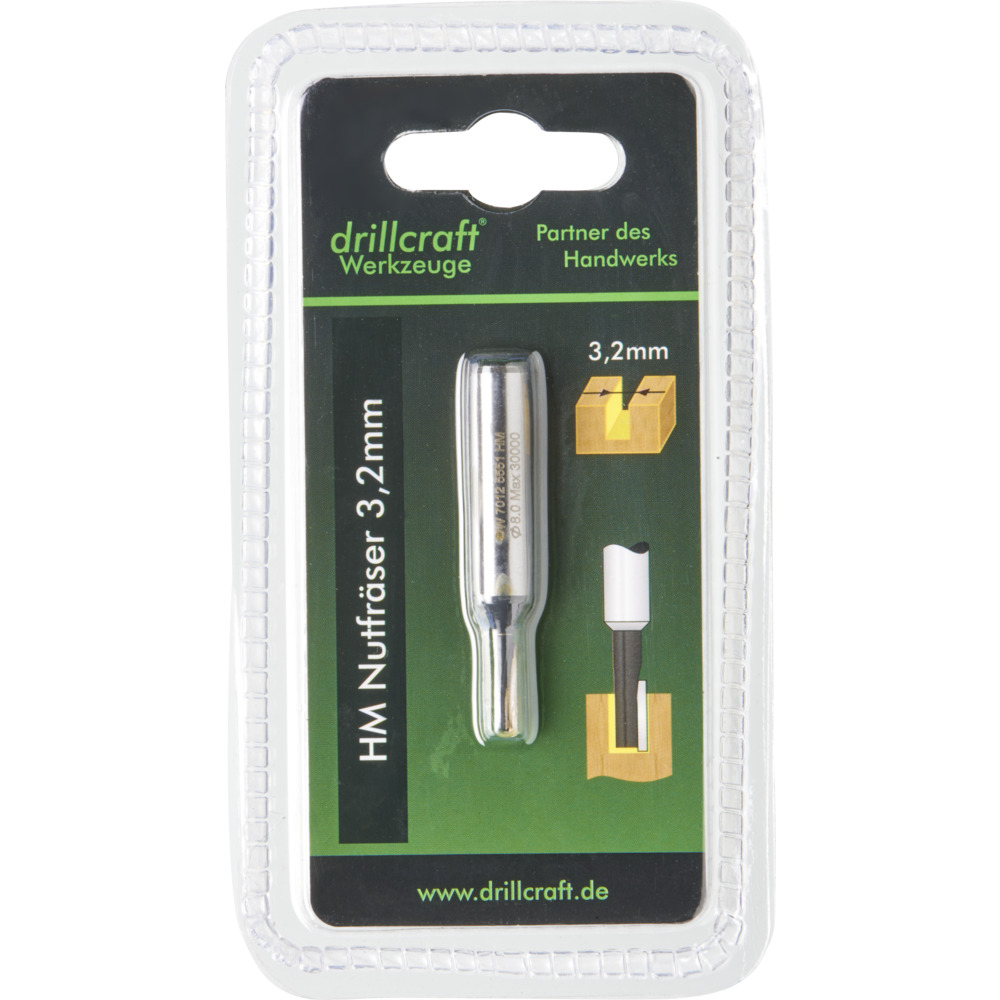 HM Nutfr&auml;ser 3,2mm Drillcraft Oberfr&auml;ser Holzfr&auml;ser Nut Fr&auml;ser Nutenfr&auml;ser image number 2