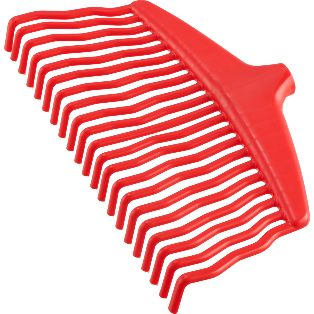 Laubrechen mit 21 Zinken 37 cm rot aus Kunststoff