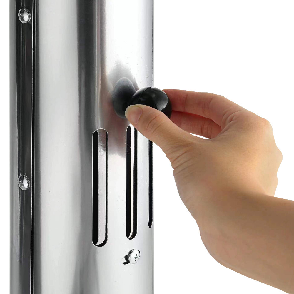 S&auml;ulengrill rund aus Edelstahl mit Bodenplatte image number 3