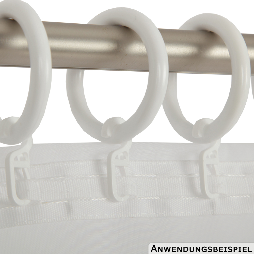 Ringe mit Faltenlegehaken Komplettset mit 10 St&uuml;ck, wei&szlig; image number 1