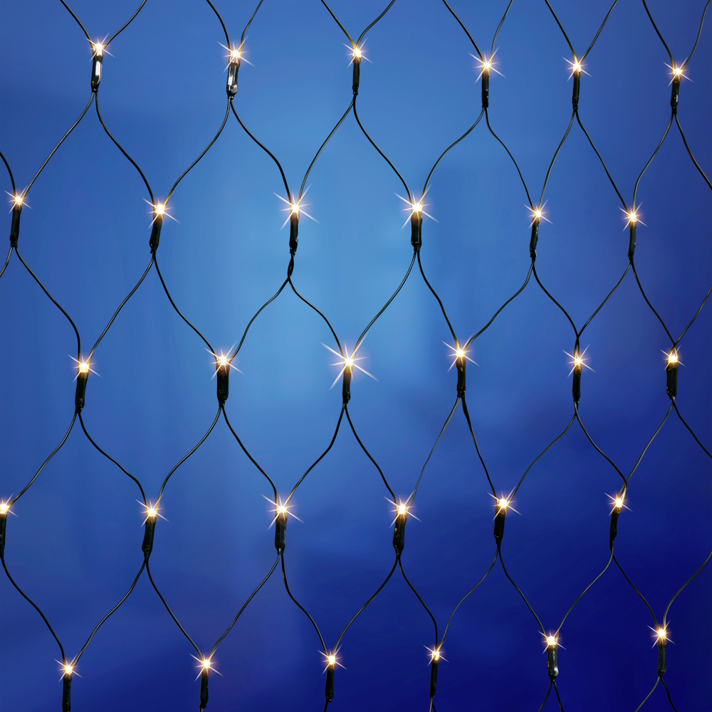 LED-Lichternetz 2 x 1 m mit 160 LEDs warmwei&szlig; image number 1