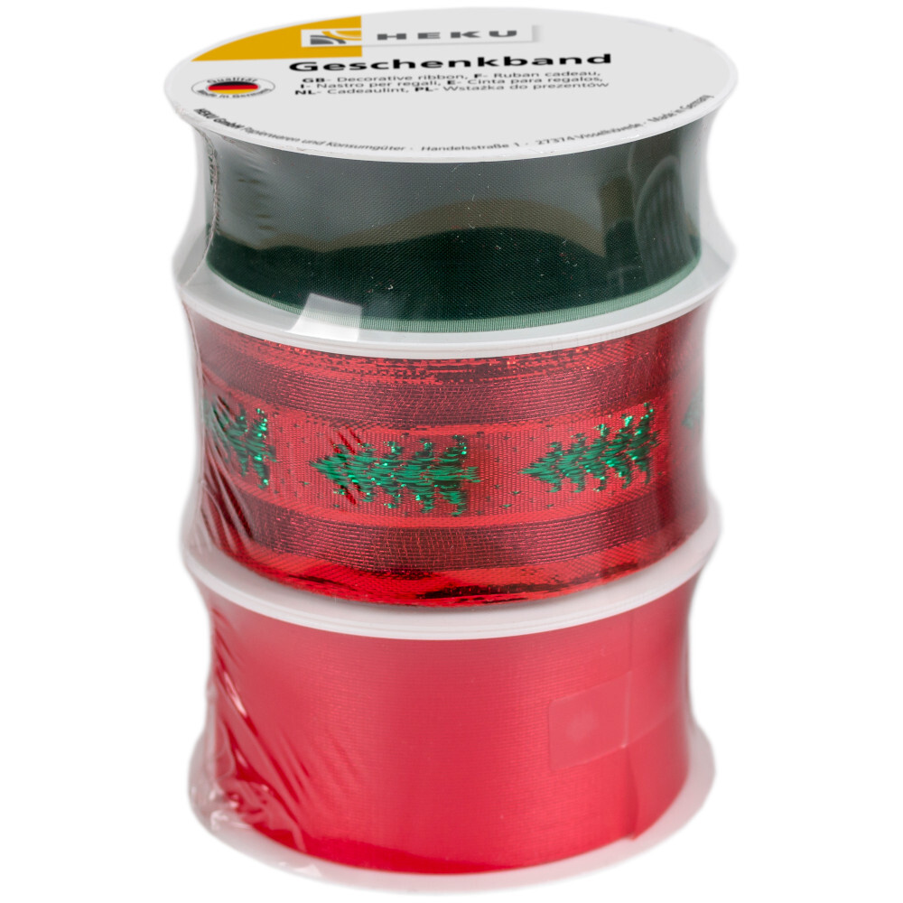 3er Geschenkband-Set in verschiedene Dekore und Breiten image number 4