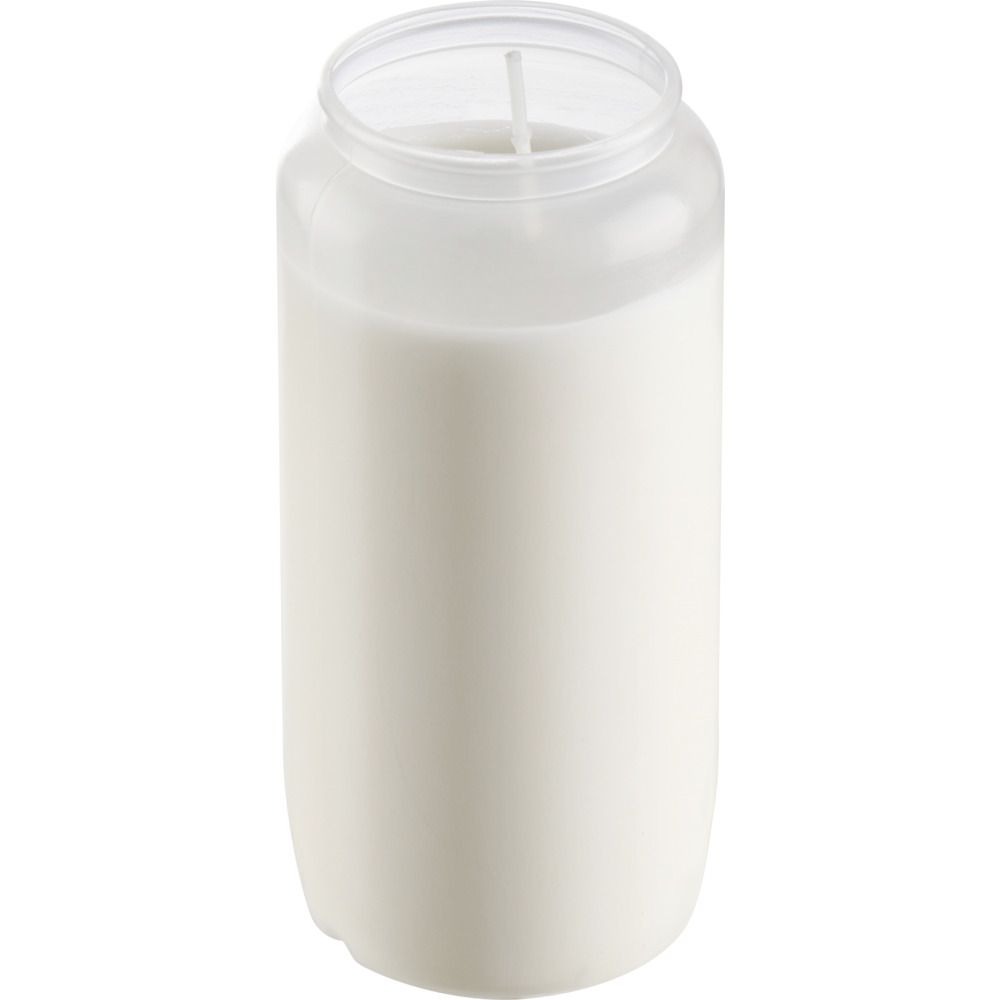 Grablicht &Oslash; 6,5 x 14,2 cm 300 g Kunststoff in Wei&szlig;, &Ouml;llicht Nr.7