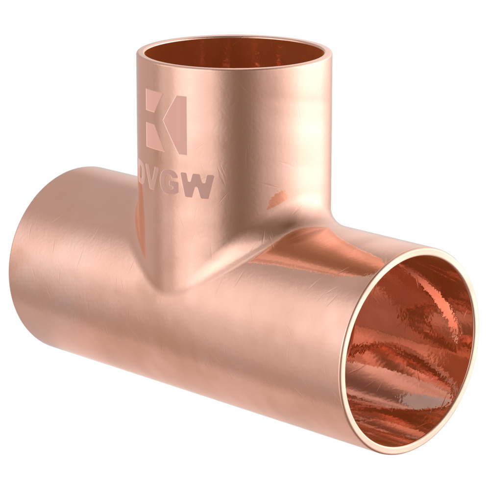 Kupfer-L&ouml;tfitting T-St&uuml;ck 22 mm