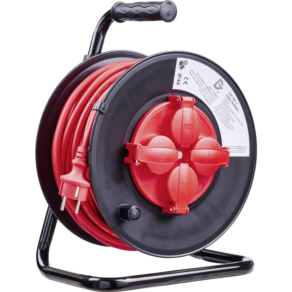 Kabeltrommel 40 m, &Uuml;berhitzungsschutz, 4-fach Steckdose