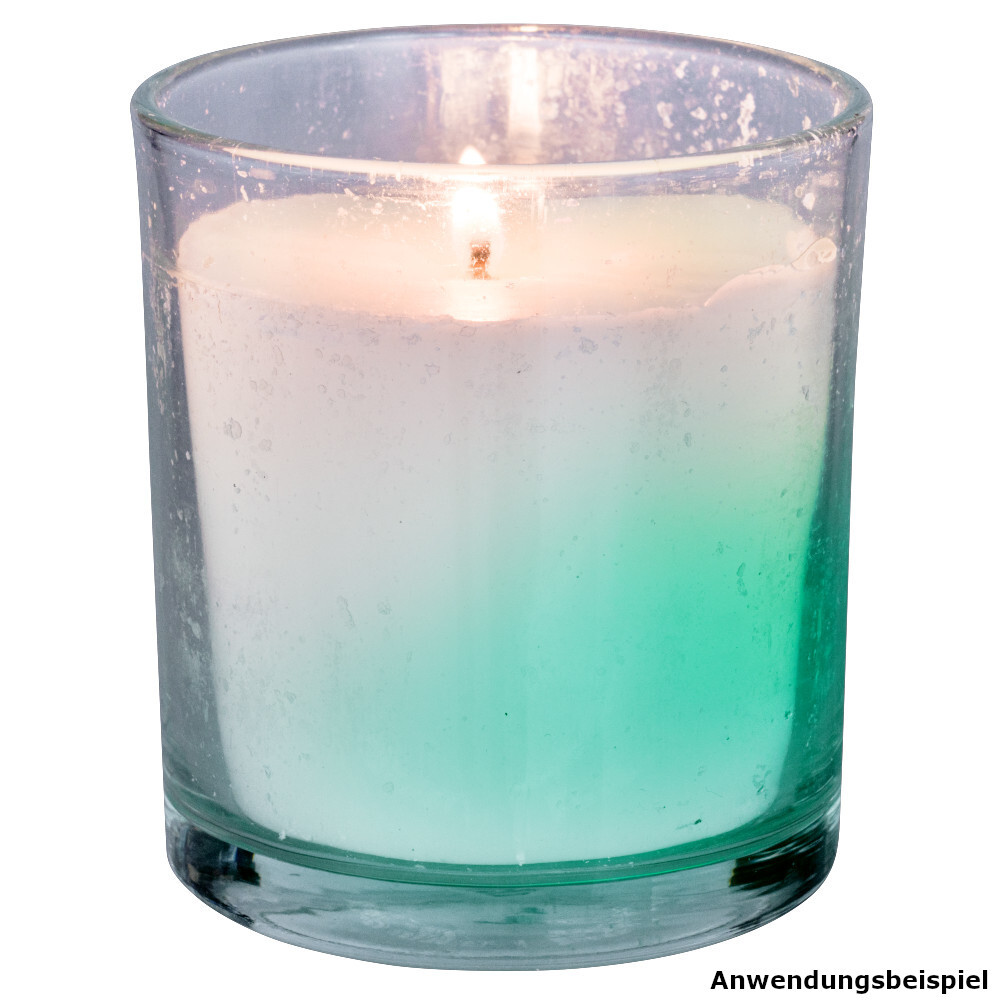 Echtwachs-Kerze 9 cm mit Farbwechsel-LED im Glas