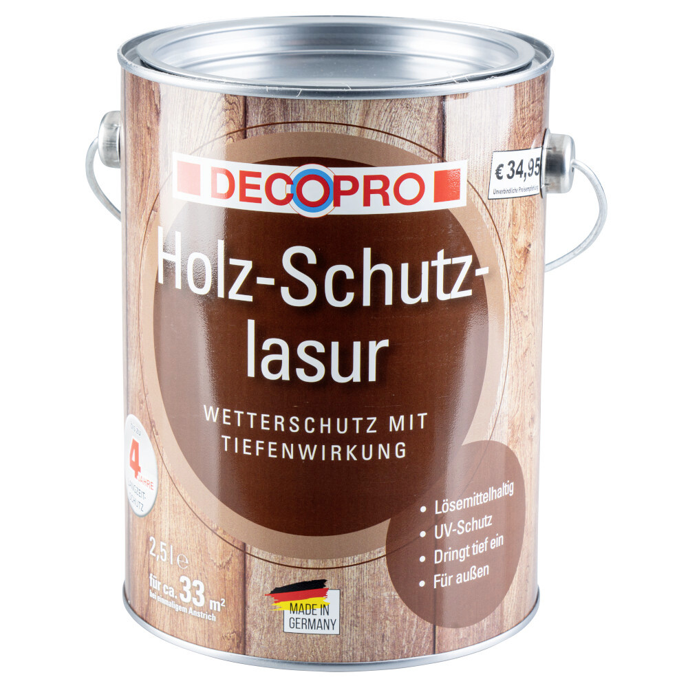 DECOPRO Holz-Schutzlasur seidengl&auml;nzend farblos f&uuml;r au&szlig;en