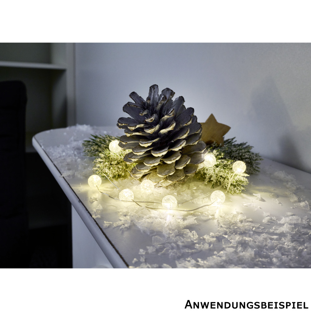 LED-Lichterkette 120 cm 10 Acrylkugeln Timerfunktion image number 2