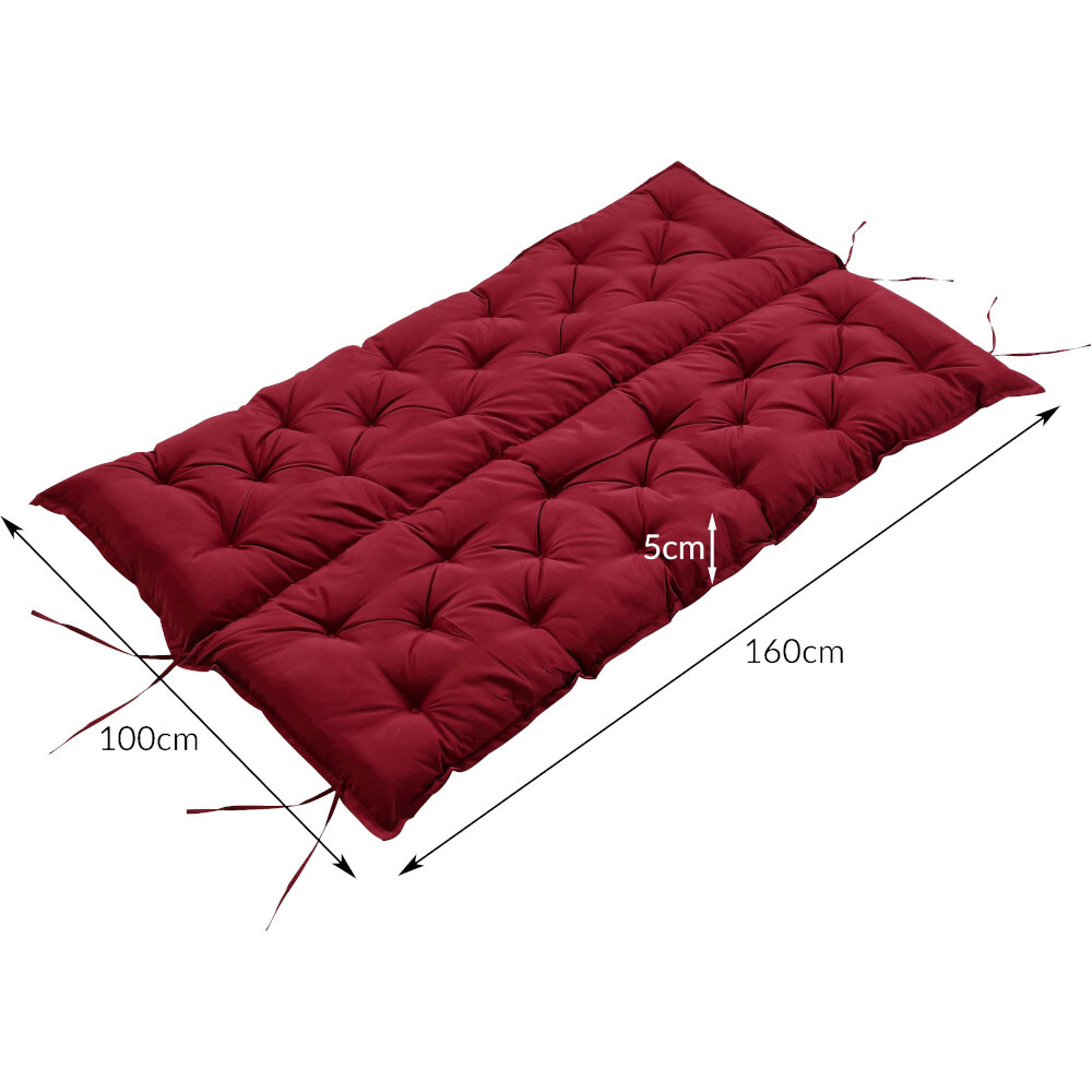 Hollywoodauflage 3 Sitzer 160x5x50 cm, in Burgund image number 1