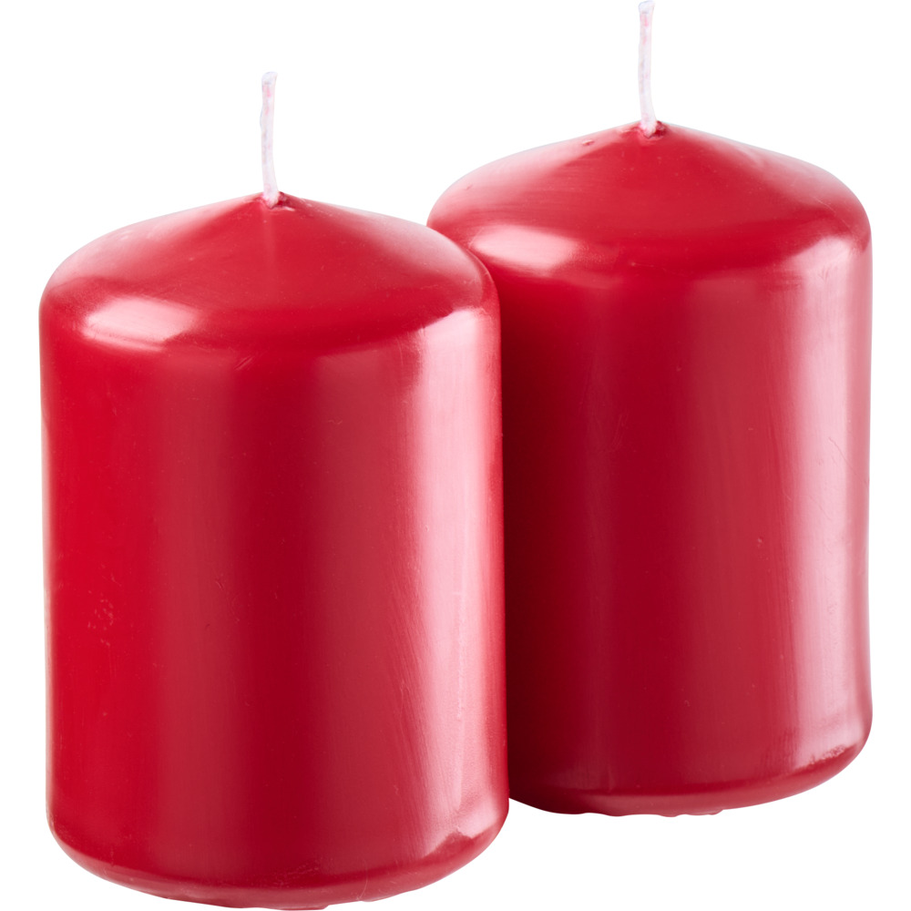 Stumpenkerze 2er-Set 80 x &Oslash; 55 mm karminrot