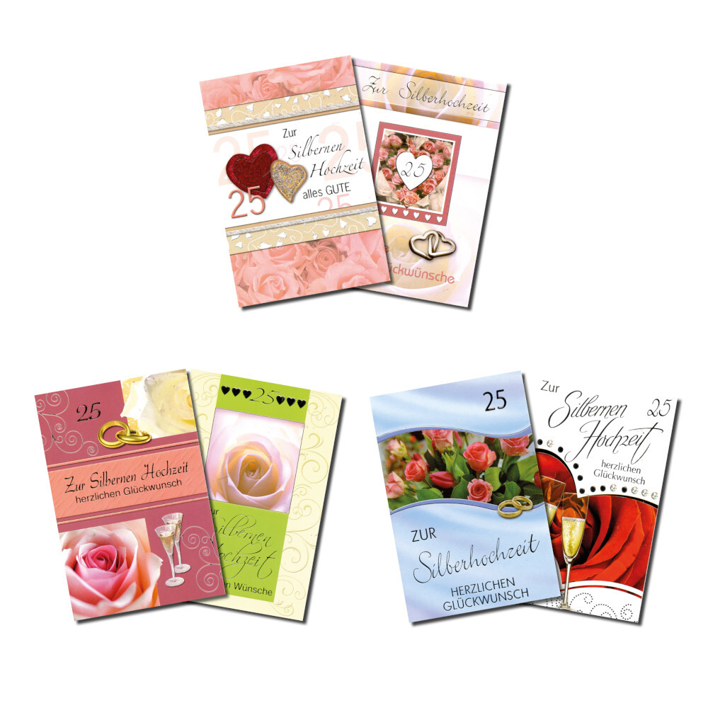 Gru&szlig;karte Silberhochzeit , verschiedene Ausf&uuml;hrungen
