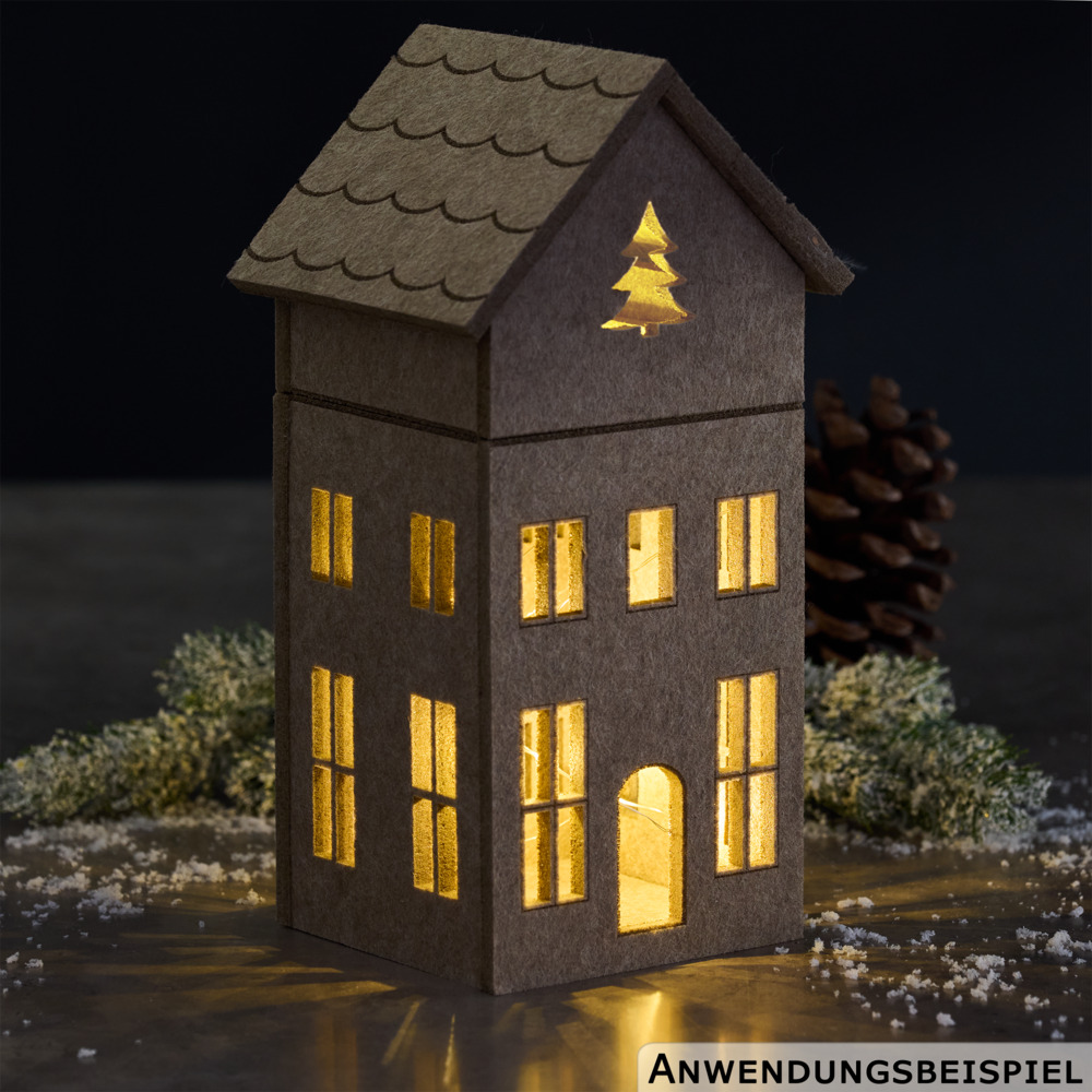 LED-Filzhaus klein 28 cm, 2-fach sortiert image number 2
