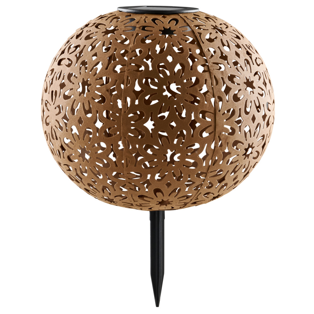 Solar-LED-Kugel aus Metall in Rostoptik &Oslash; 20cm image number 1