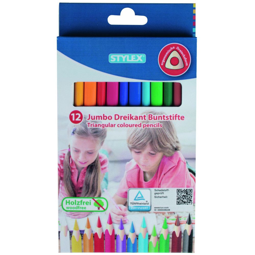 Jumbo Buntstifte 12 St&uuml;ck in Dreikant-Form